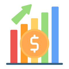 Colorful Flat Business Growth Icon