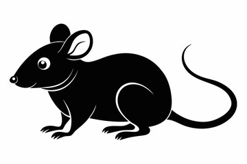 Obraz premium mouse silhouette line art vector illustration with a white background