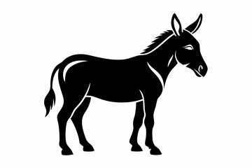 mule silhouette line art vector illustration with a white background