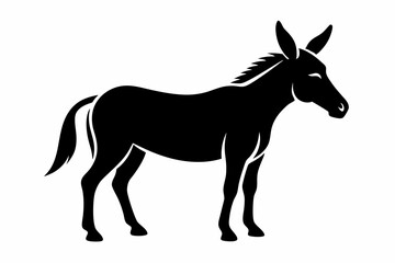 mule silhouette line art vector illustration with a white background
