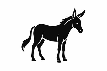 mule silhouette line art vector illustration with a white background