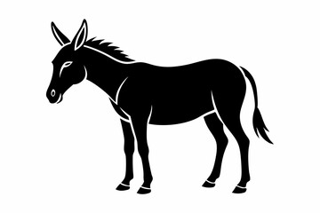 mule silhouette line art vector illustration with a white background