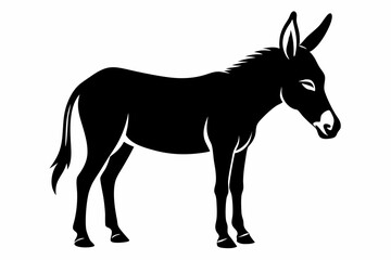 mule silhouette line art vector illustration with a white background