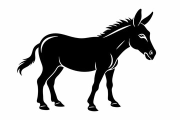 mule silhouette line art vector illustration with a white background