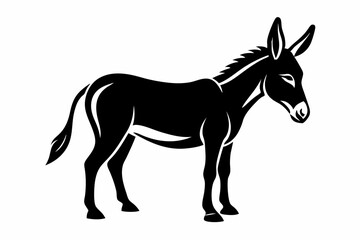mule silhouette line art vector illustration with a white background