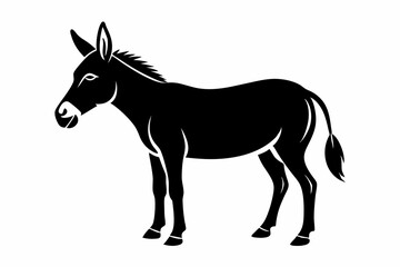mule silhouette line art vector illustration with a white background
