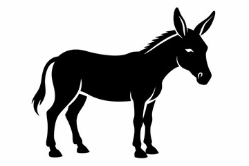 mule silhouette line art vector illustration with a white background