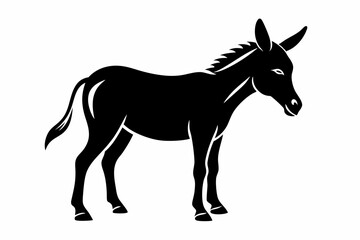 mule silhouette line art vector illustration with a white background