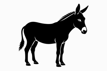 mule silhouette line art vector illustration with a white background
