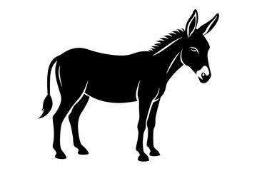 mule silhouette line art vector illustration with a white background