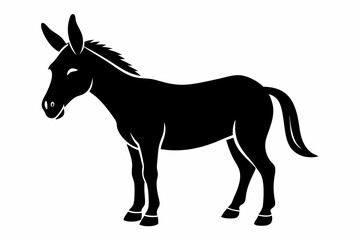 mule silhouette line art vector illustration with a white background