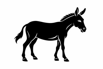 mule silhouette line art vector illustration with a white background