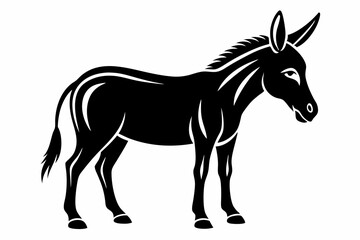 mule silhouette line art vector illustration with a white background