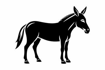 mule silhouette line art vector illustration with a white background