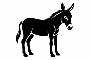 mule silhouette line art vector illustration with a white background