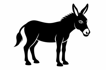 mule silhouette line art vector illustration with a white background
