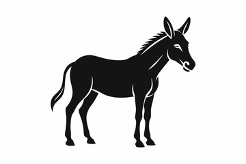 mule silhouette line art vector illustration with a white background