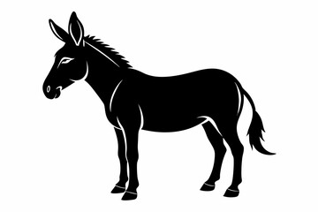 mule silhouette line art vector illustration with a white background