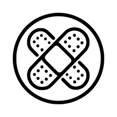 Bandage icon in a circular design representing health care  