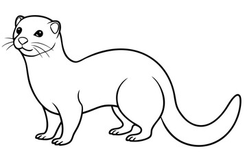 otter silhouette line art vector illustration with a white background