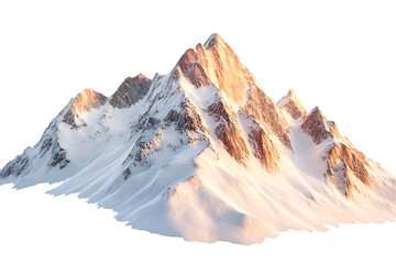 Majestic snowcapped mountains glowing sunrise serene landscape breathtaking view winter wonderland