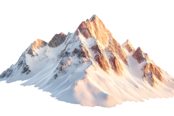 Majestic snowcapped mountains glowing sunrise serene landscape breathtaking view winter wonderland