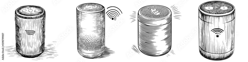 Aufkleber explore how smart speakers have evolved in design and functionality in modern households with innova