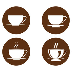 coffee cup icons set isolated vector on white background