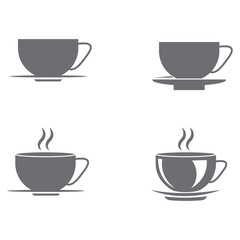 coffee cup icons set isolated vector on white background