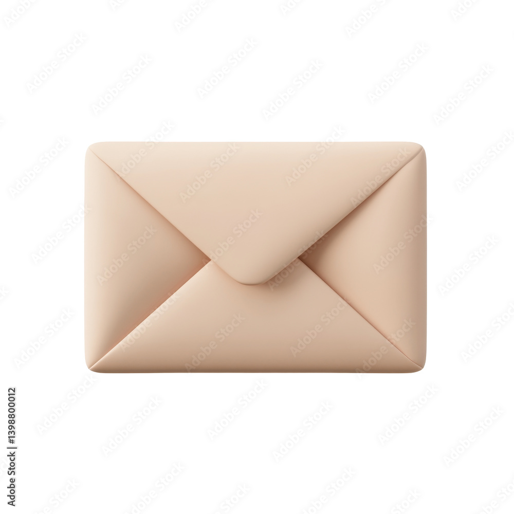 Poster elegant beige envelope with simple clean design and soft folded edges for letters or invitations