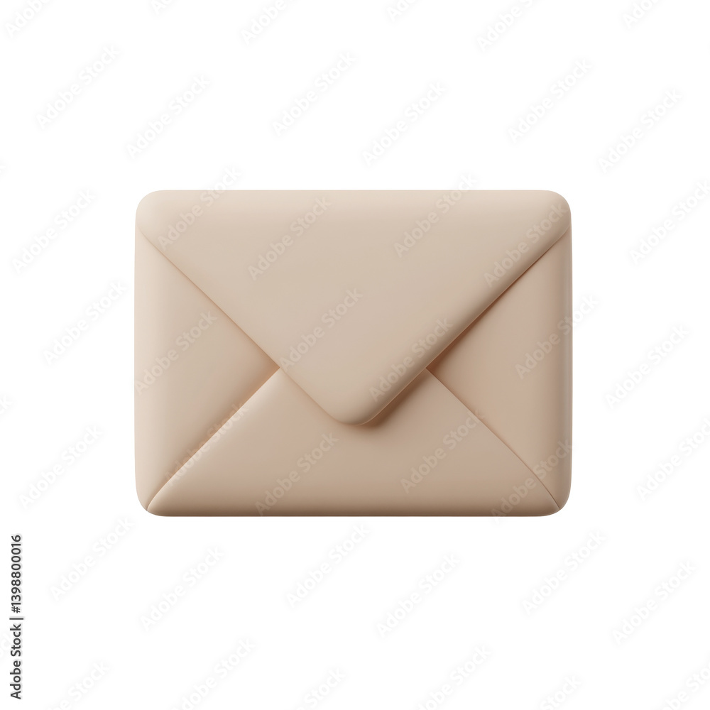 Poster smooth beige envelope with minimalist design and geometric shape emphasizing simplicity