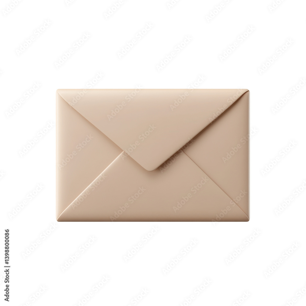 Poster vintage cream envelope with triangular flap design and smooth textured paper material
