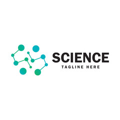 molecule science logo vectorr illustration template design
