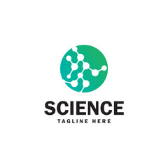 molecule science logo vectorr illustration template design