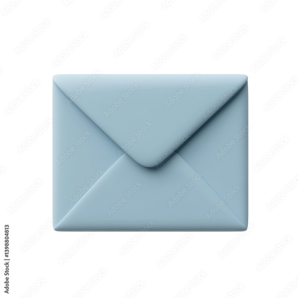 Poster simple blue envelope with neatly folded flap in classic design