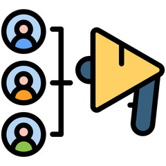 Outlined Colorful Flat Public Relations Icon