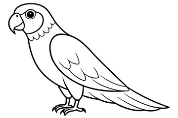 parrot silhouette line art vector illustration with a white background