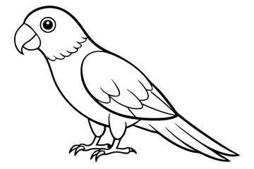 parrot silhouette line art vector illustration with a white background
