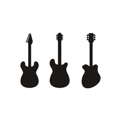 Naklejka premium guitar logo icon vector illustration template design