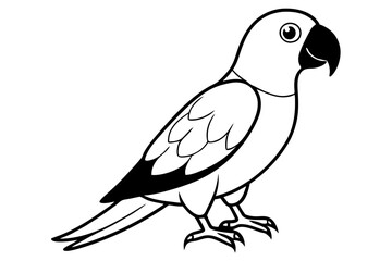 parrot silhouette line art vector illustration with a white background