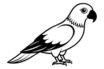 Fototapeta premium parrot silhouette line art vector illustration with a white background