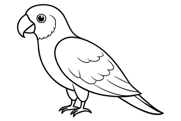 parrot silhouette line art vector illustration with a white background