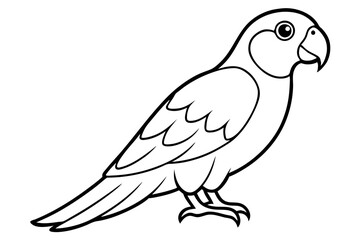 parrot silhouette line art vector illustration with a white background