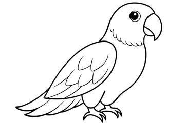 parrot silhouette line art vector illustration with a white background