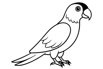 parrot silhouette line art vector illustration with a white background