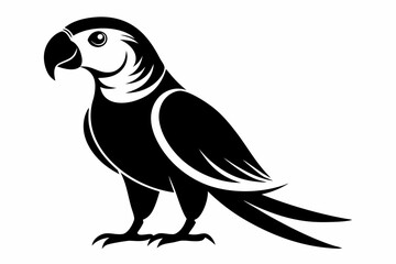 parrot silhouette line art vector illustration with a white background
