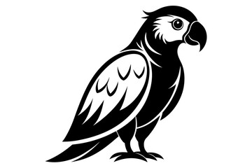 parrot silhouette line art vector illustration with a white background