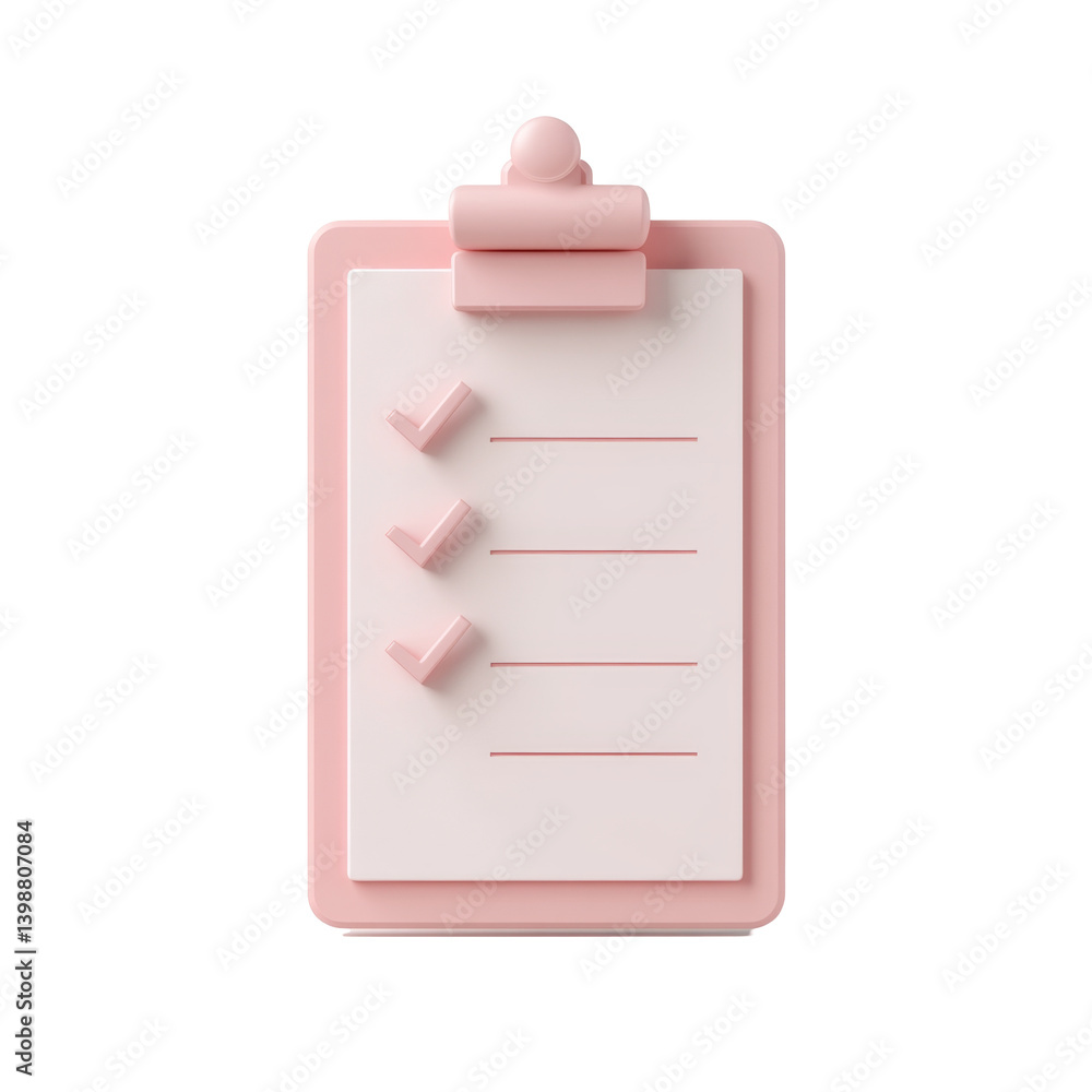 Aufkleber pink clipboard with simple checklist for organizing tasks and notes