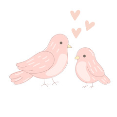 Pink Dove Bird Symbol Icon. Hand Drawn Doodle Peace and Freedom Mascot Character. Cute Lovely Childish Outline Pet Silhouette. Baby Room Interior or Wedding Romantic Decoration