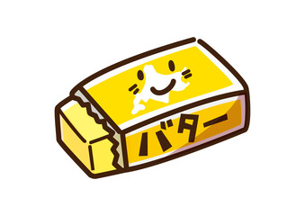 バター　ゆるかわキャラ　透過png